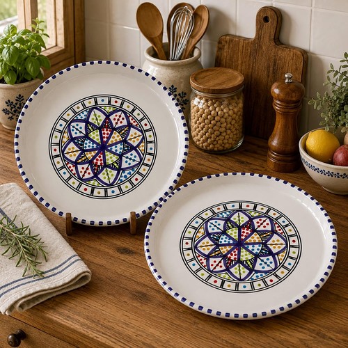 Set hand painted tunisian - of,