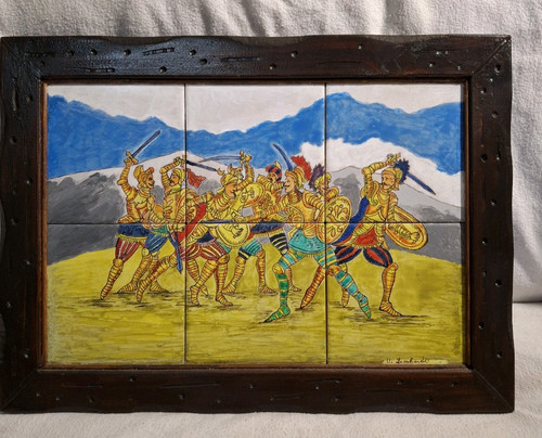Quadro ceramica dipinto a - quadro,